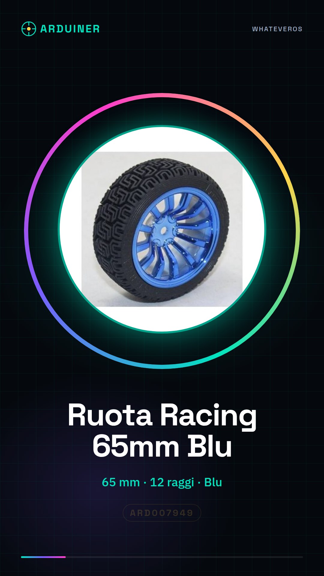 Racing Wheel 65MM Blue Rim 12 Spoke