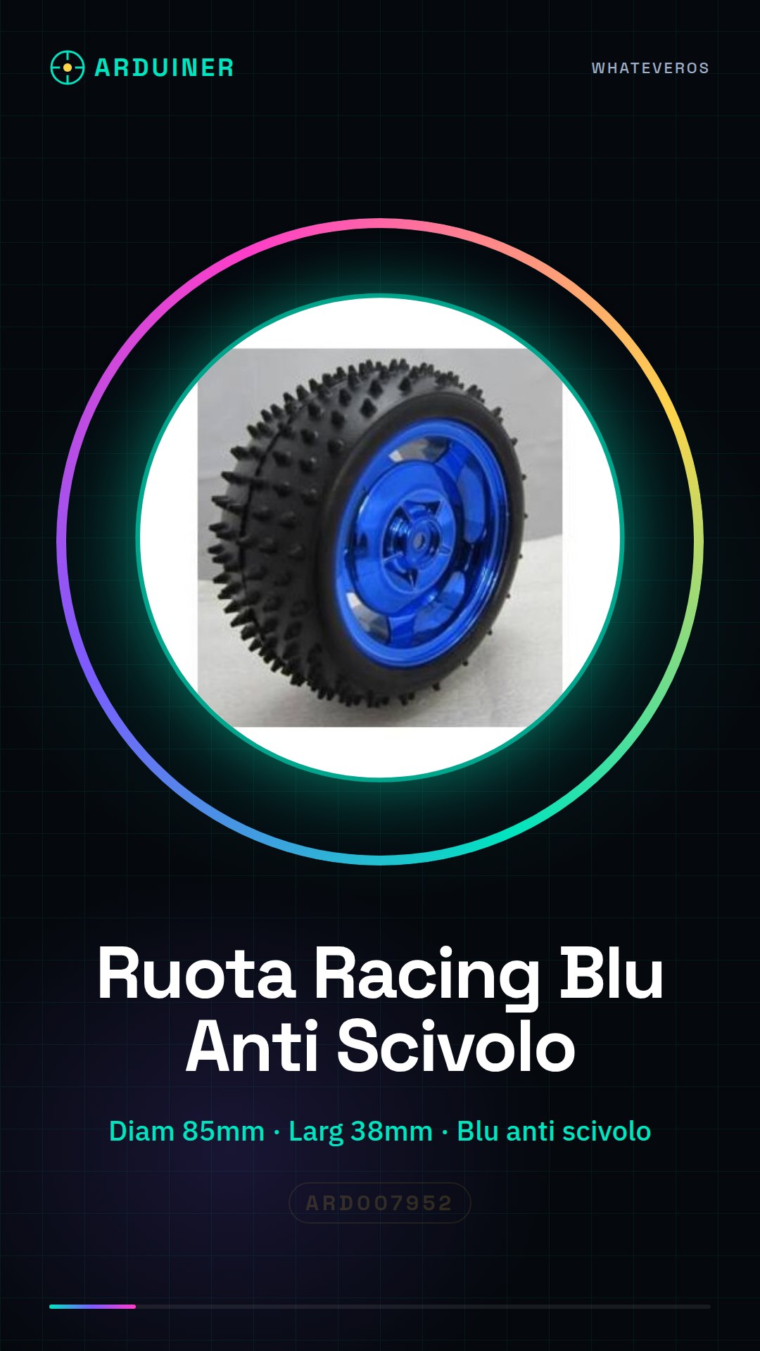 Roue de course 85MM*38MM diam bleue anti-dérapante