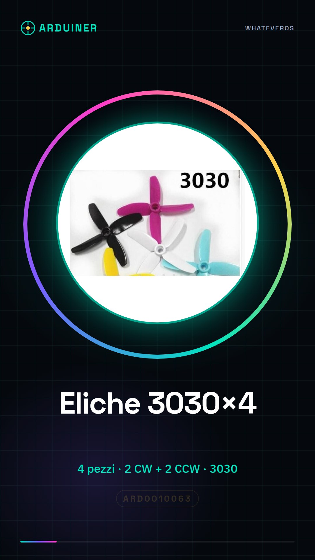 Hélices 3030x4 – 2 Pièces CW + 2 Pièces CCW (Blanc et Noir)