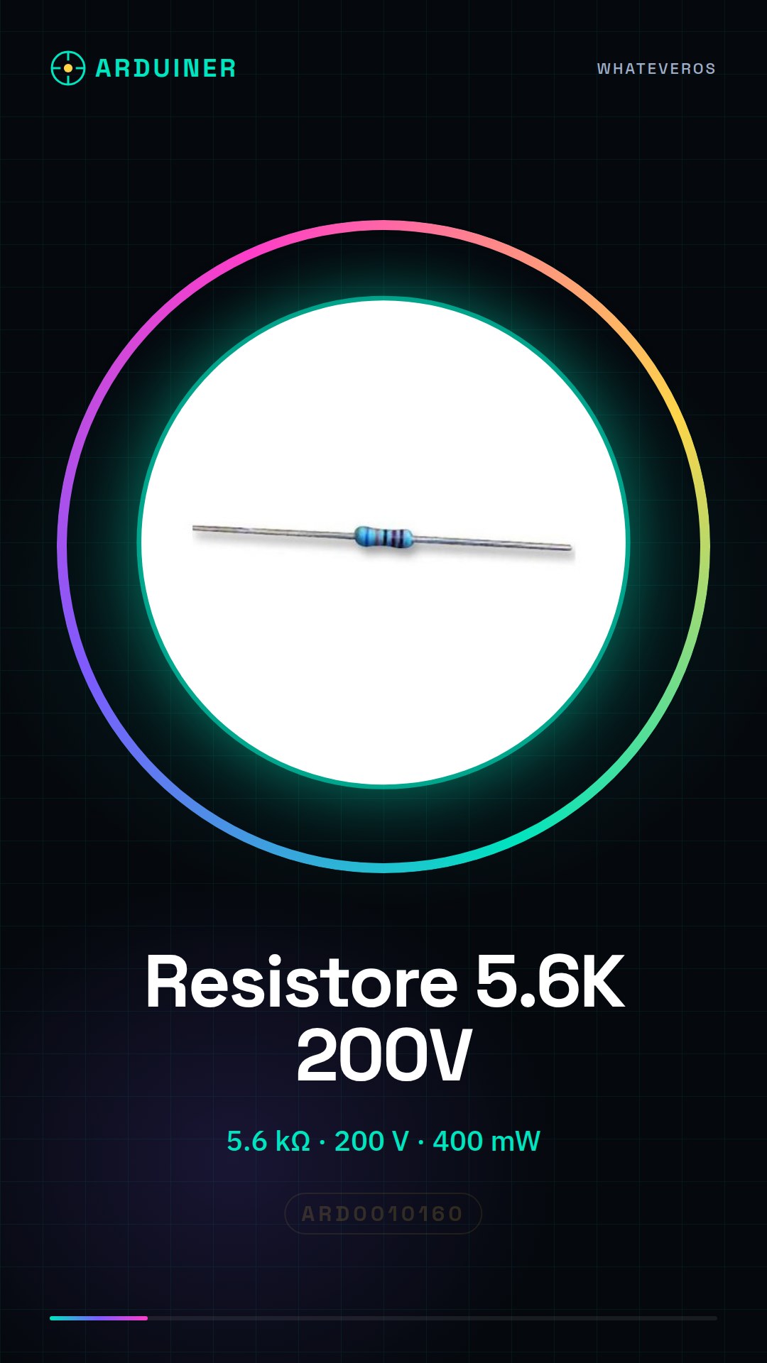 50 Pièces MFR3-5K6FC Résistance à Traverse, Série MFR, 5.6 kohm, 400 mW, ± 1%, 200 V, Conducteurs Axiaux 5.6K ohm 0.5W