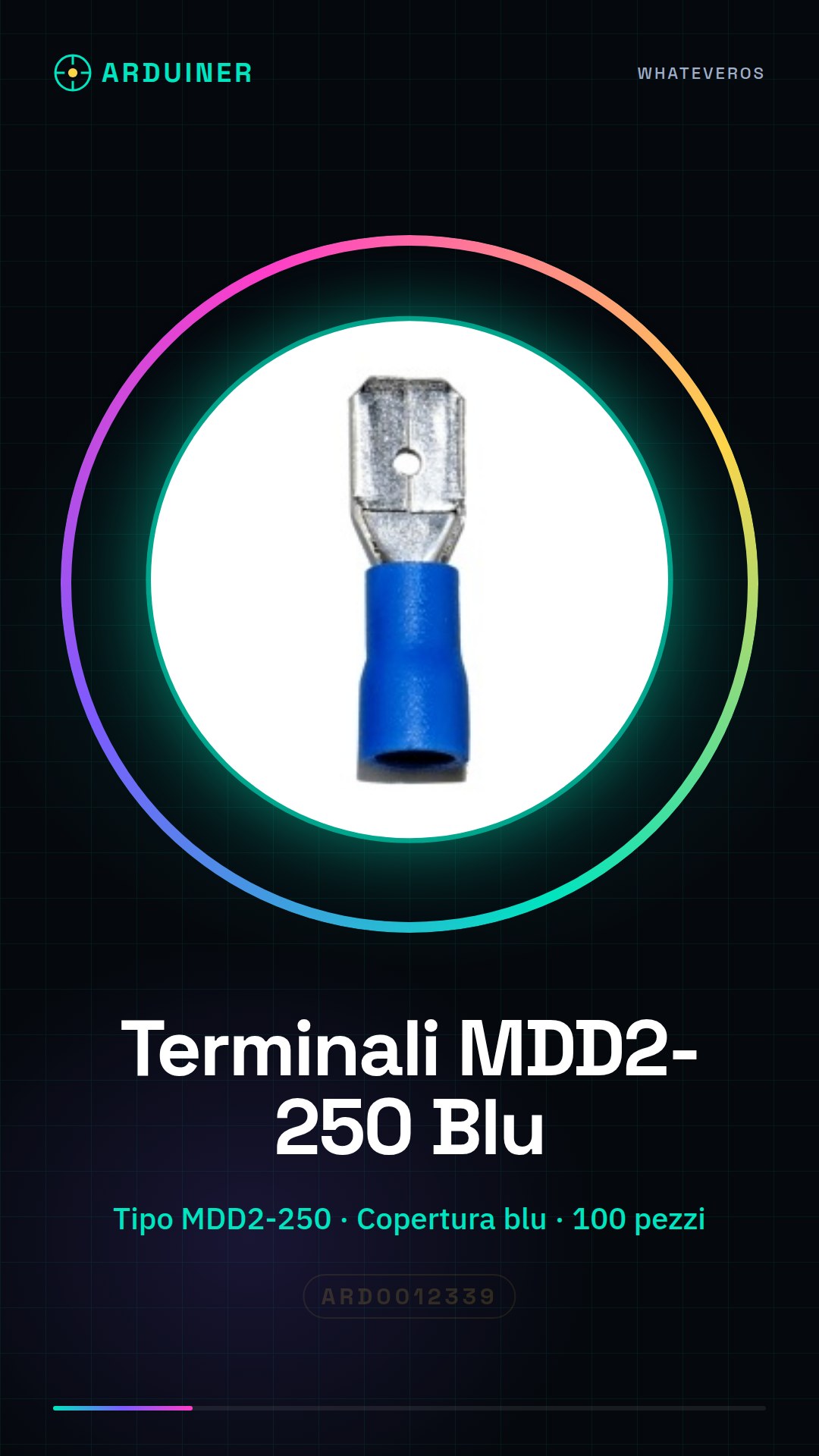 Kit de Terminales MDD2-250 Azul – 100 Piezas para Conexiones Eléctricas