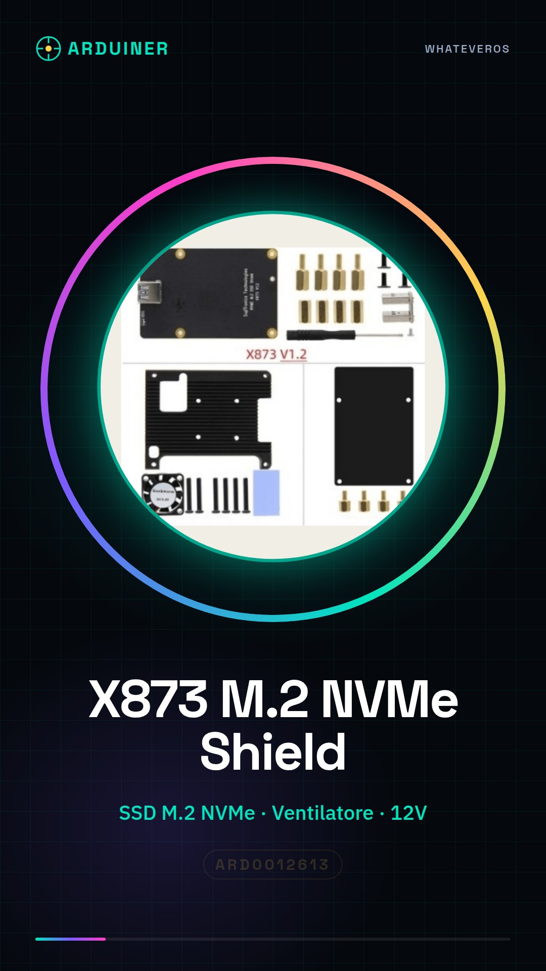 X873 M.2 NVME SSD Shield with Fan for Heat Sink
