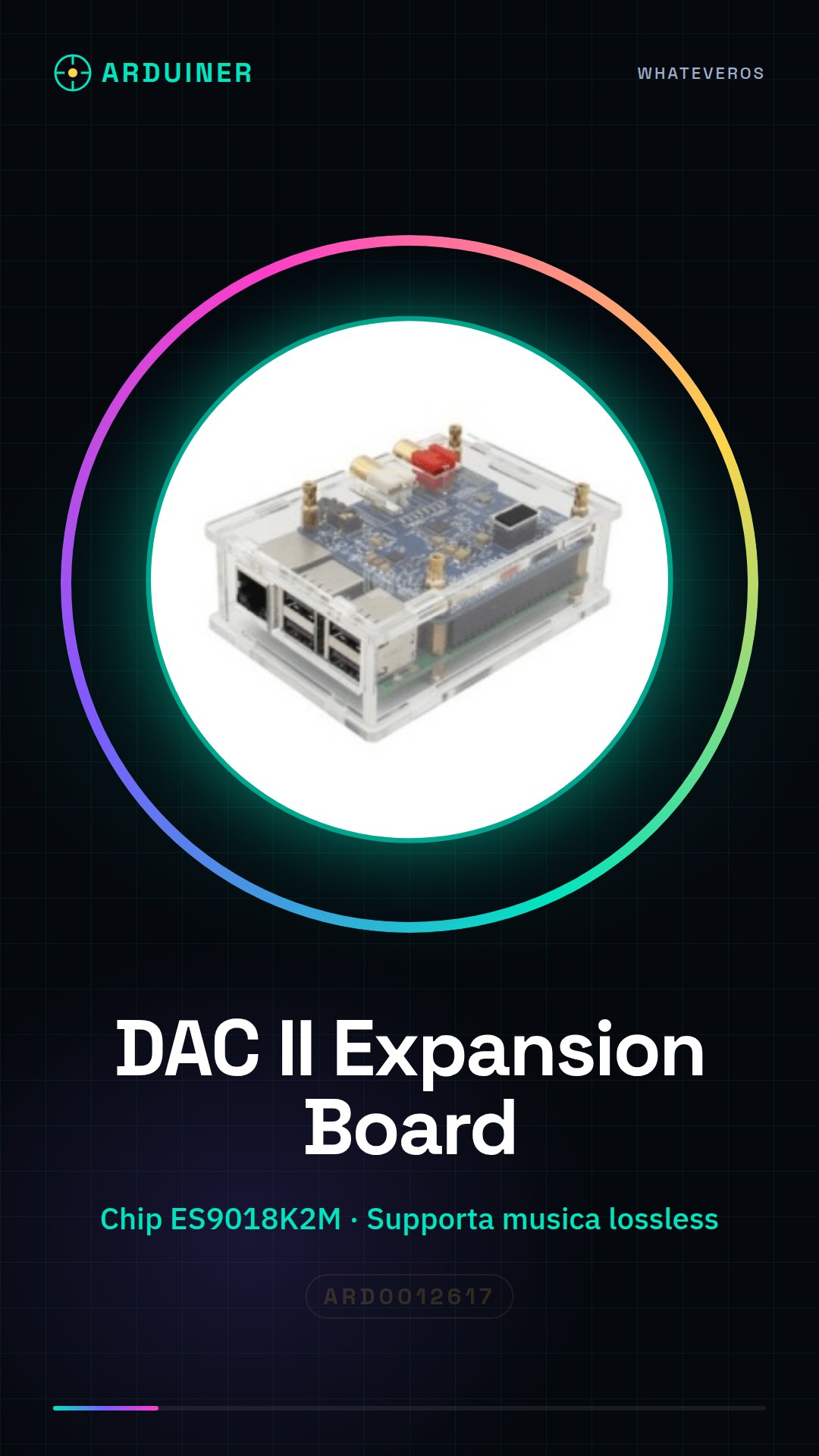 Tarjeta de expansión DAC II ES9018K2M (DAC II+ box) para Raspberry Pi 3B+