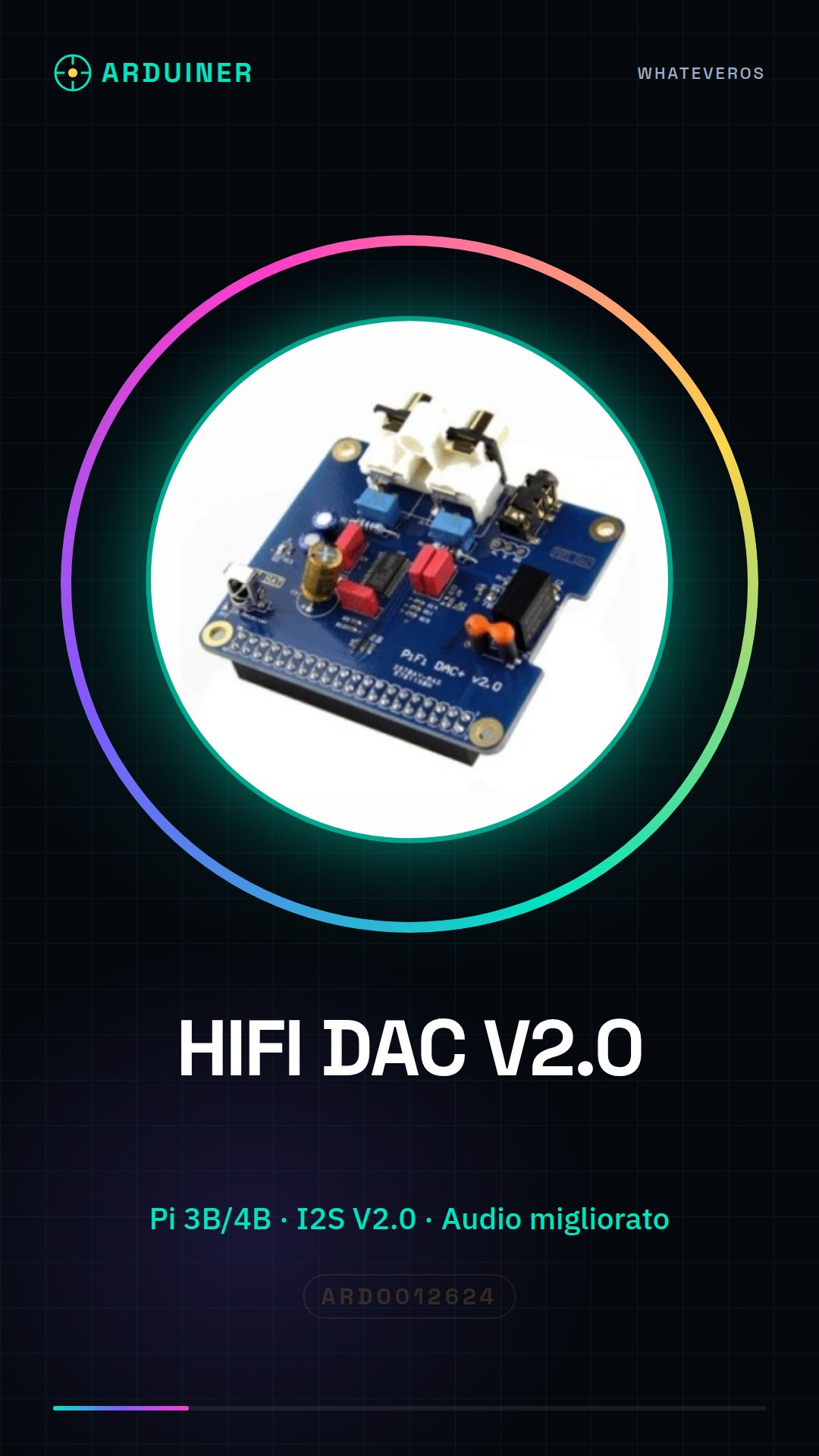 HIFI DAC + V2.0 carte son I2S pour Raspberry PI 3B 4B