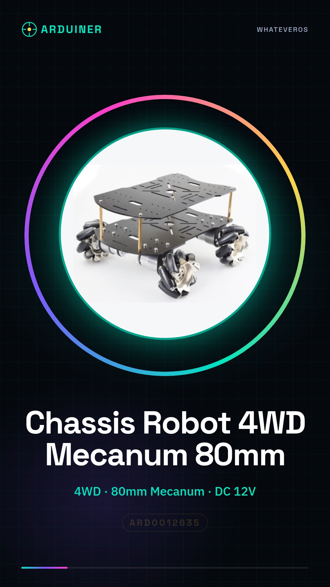 Chasis RC Robot Car 4WD Doble Capa 80mm Ruedas Mecanum con Motor Encoder DC 12V para Arduino Raspberry Pi Proyecto DIY STEM