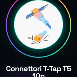 10 pezzi Connettori T-Tap rubacorrente Mis. T5 1,5-2,5 mm a clip, autospelanti Rapidi