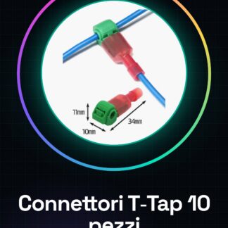10 pezzi Connettori T-Tap rubacorrente Mis. T4 0,5-1,5 mm a clip, autospelanti Rapidi