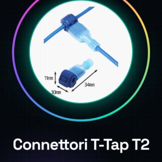 10 pezzi Connettori T-Tap rubacorrente Mis. T2 1.5-2.5 mm a clip, autospelanti Rapidi