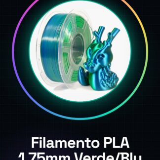 Filamento PLA 1.75mm 1kg – Bicolore Verde/Blu – Alta Qualità per Stampanti 3D