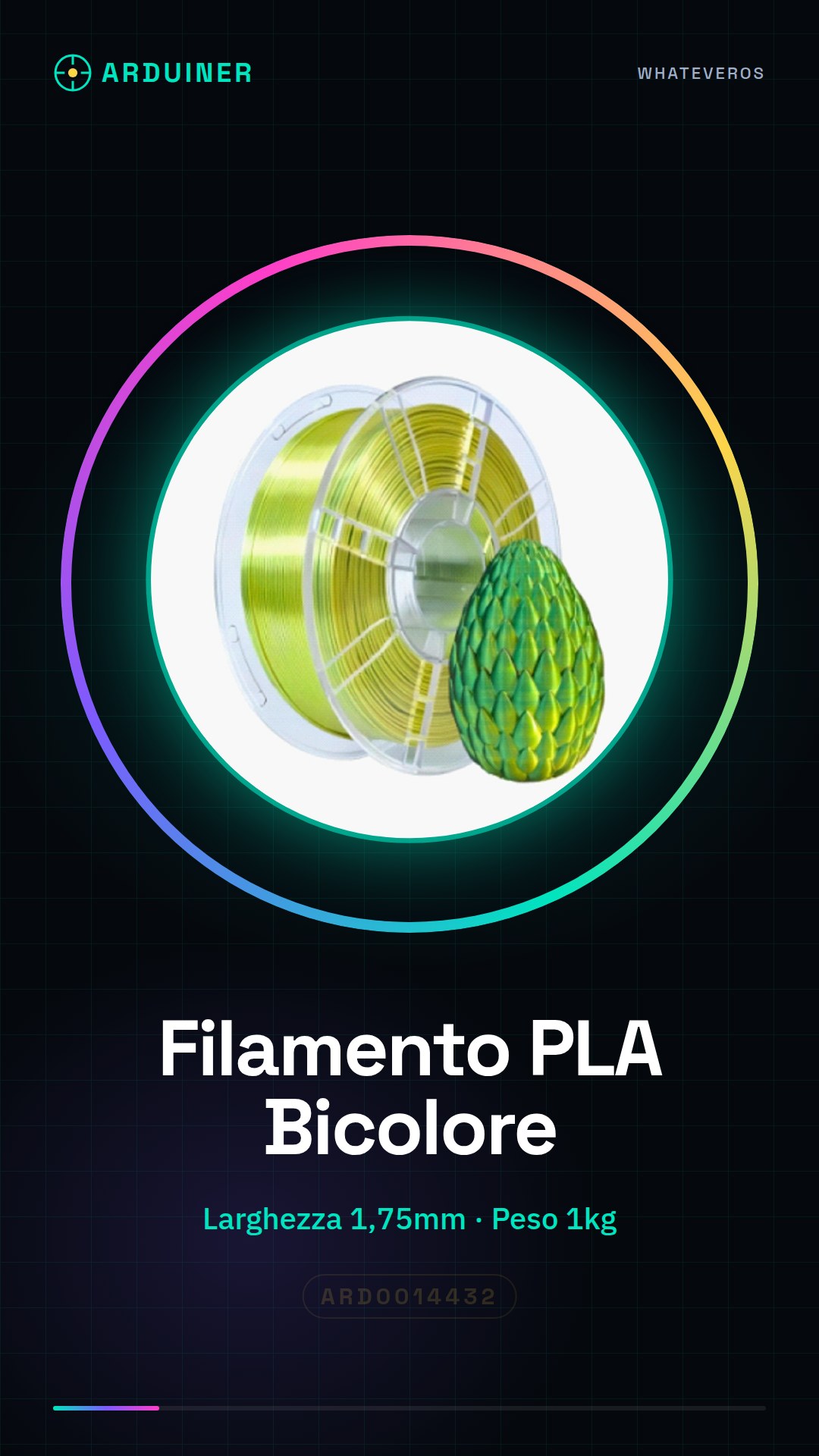 PLA Filament 1.75mm 1kg - Yellow/Green Bicolour - High Quality for 3D Printers
