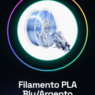 Filamento PLA 1.75mm 1kg – Bicolore Blu/Argento – Alta Qualità per Stampanti 3D