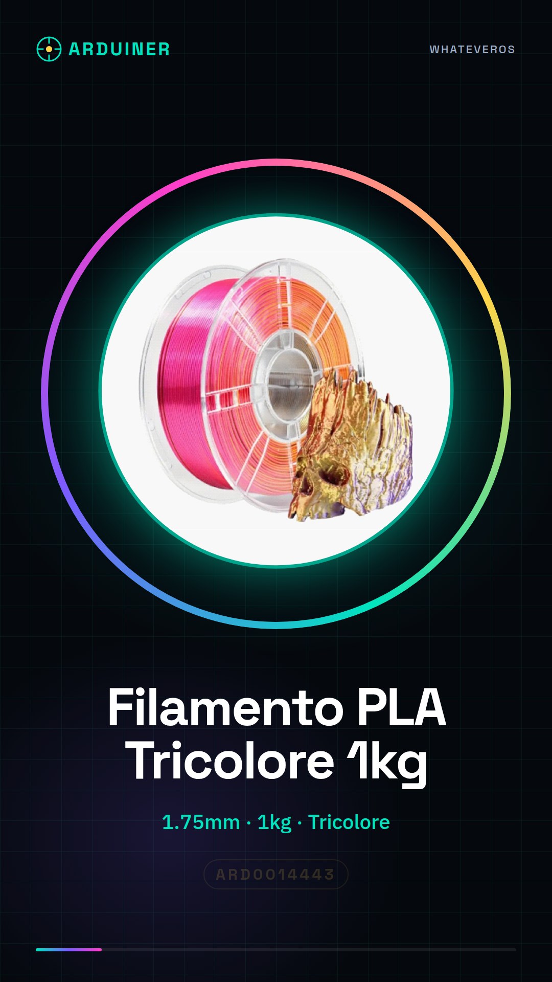Filament PLA 1.75mm 1kg – Tricolore Rouge/Or/Violet – Haute Qualité pour Imprimantes 3D