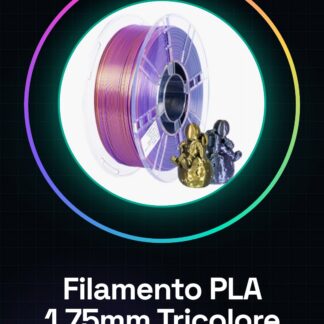 Filamento PLA 1.75mm 1kg – Tricolore Nero/Viola/Oro – Alta Qualità per Stampanti 3D