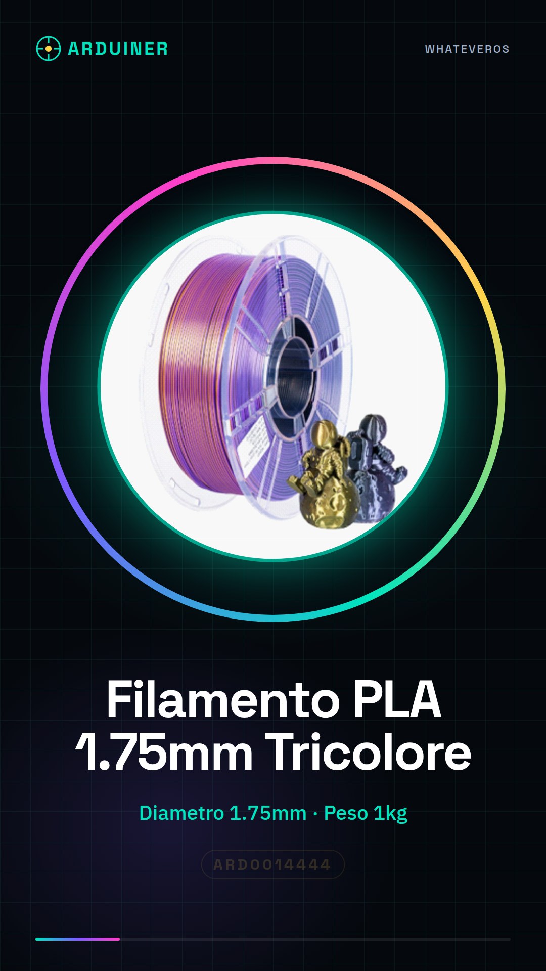 Filament PLA 1.75mm 1kg - Tricolore Noir/Violet/Bronze - Haute Qualité pour Imprimantes 3D
