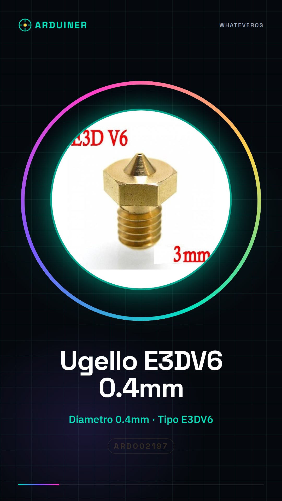 E3DV6 Druckdüse aus Messing 0,4mm für 3,00mm Filamente