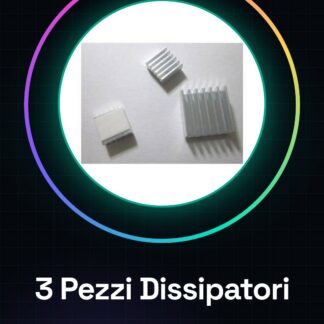 3 Pezzi Dissipatori per Raspberry in Alluminio con Autoadesivo