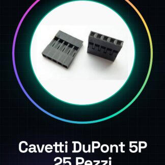 25 Pezzi 5P testa DuPont, Spaziatura 2.54MM, guscio in plastica DuPont, tappi