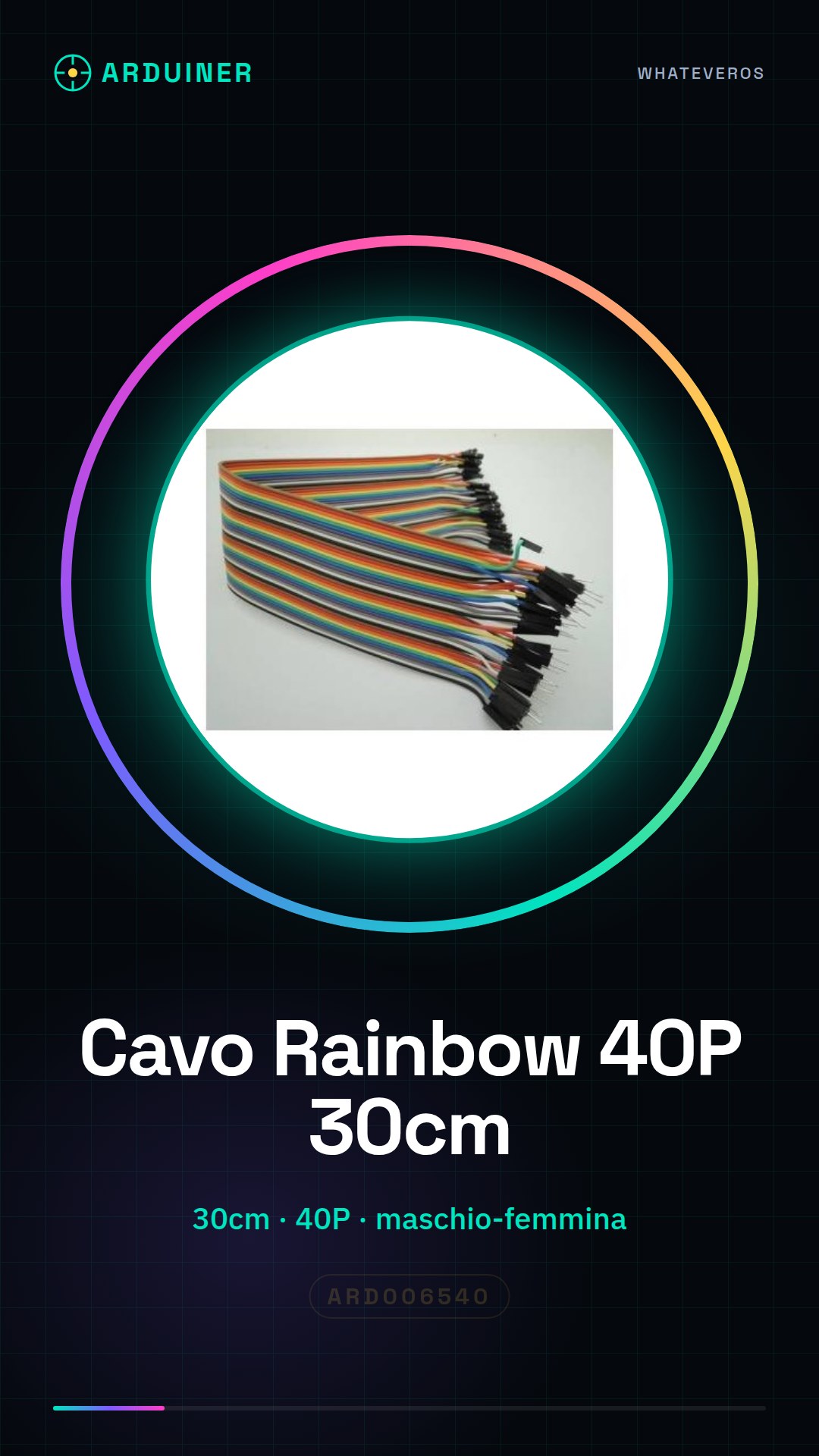 30CM Rainbow Cable 40P Male to Female
