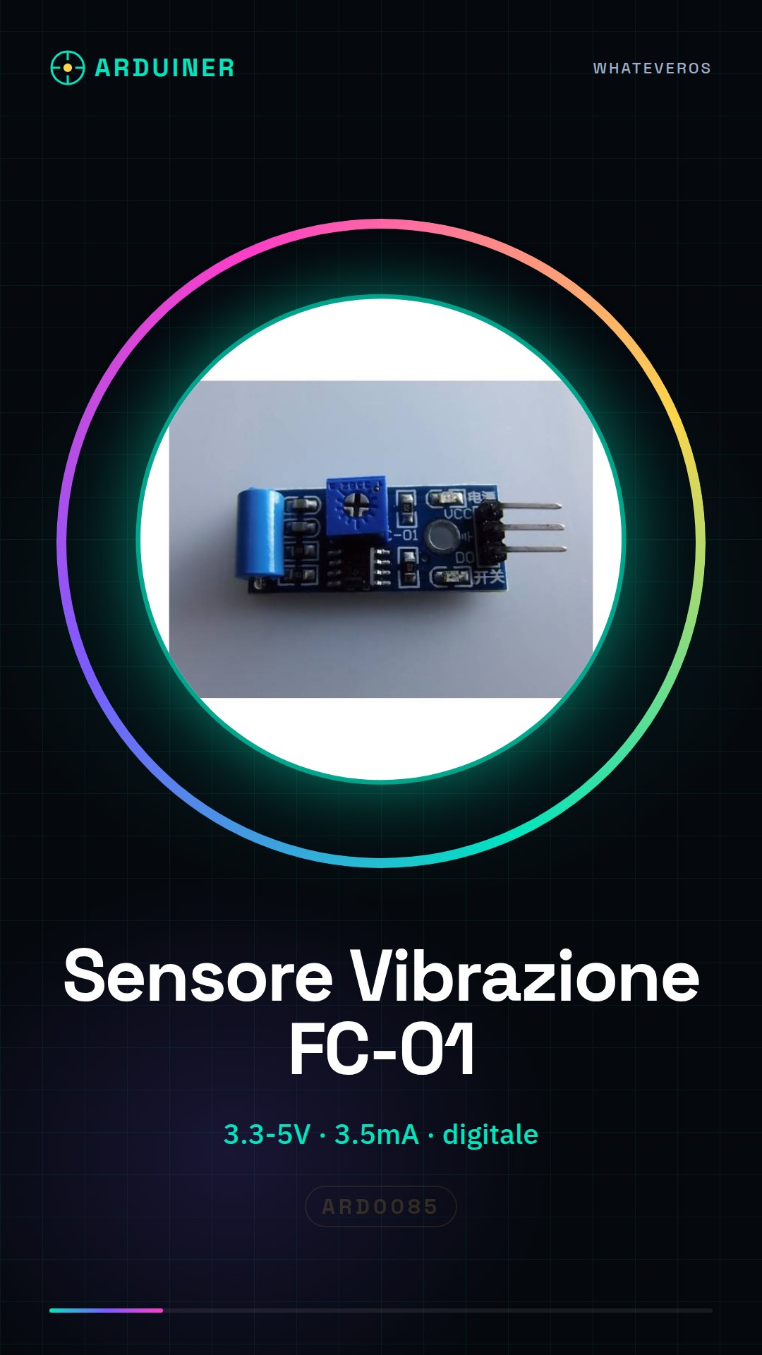 Module de Capteur de Vibrations à Tilt FC-01 Normallement Fermé SW-420 Compatible Arduino