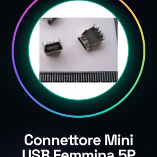 6 Pezzi Connettore Mini USB Femmina 5P piegato 90 gradi