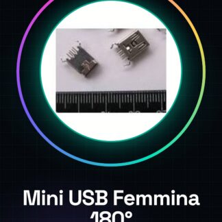 2 Pezzi Connettore Mini USB Femmina 5P piegato 180 gradi piedini dritti