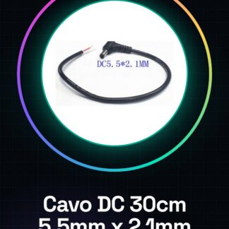 Câble 30cm Connecteur alimentation DC mâle 5.5mm x 2.1mm droit