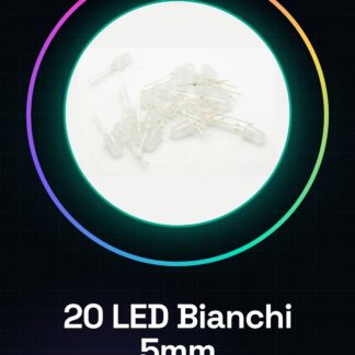 20 Pezzi Led BIANCO - BIANCO diodi luminescenti a LED super luminosi standard da 5 mm