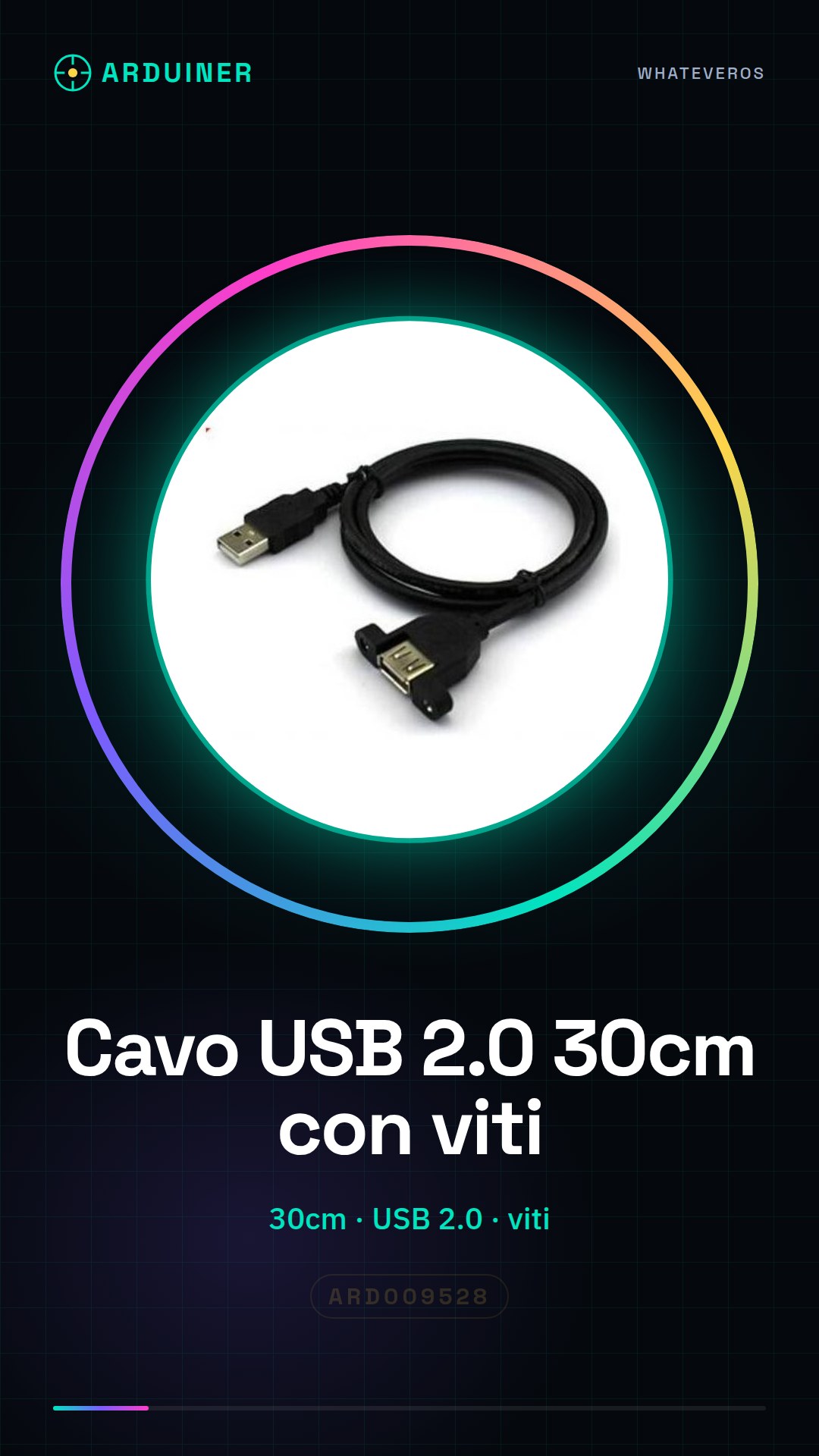 USB 2.0 Kabel 30cm A-Männlich zu USB Weiblich für Solarpaneel mit Schrauben