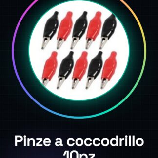 10 Pezzi Pinze a coccodrillo cavi morsetti a clip con guaina rossa e nera