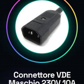 Connettore VDE Maschio 230V 10A presa volante tripolare cavi alimentazione UPS