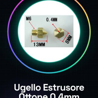 Ugello Estrusore in Ottone 0.4mm per Filamenti 1.75mm per Stampante 3D