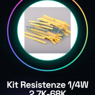 Kit Resistenze anello colorato 1/4 w, 2.7K-68K 10 pezzi da 26 tipi: 2.7K 3K 3.3K 3.6K 4.7K 5.1K 5.6K 6.2K 6.8K 10K 12K 15K 18K 2