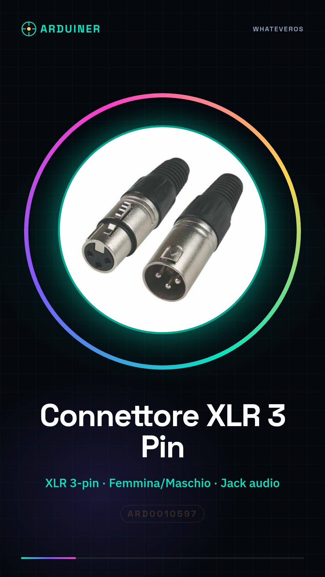 Cannon XLR 3 Pin Female/Male Audio Jack Connector