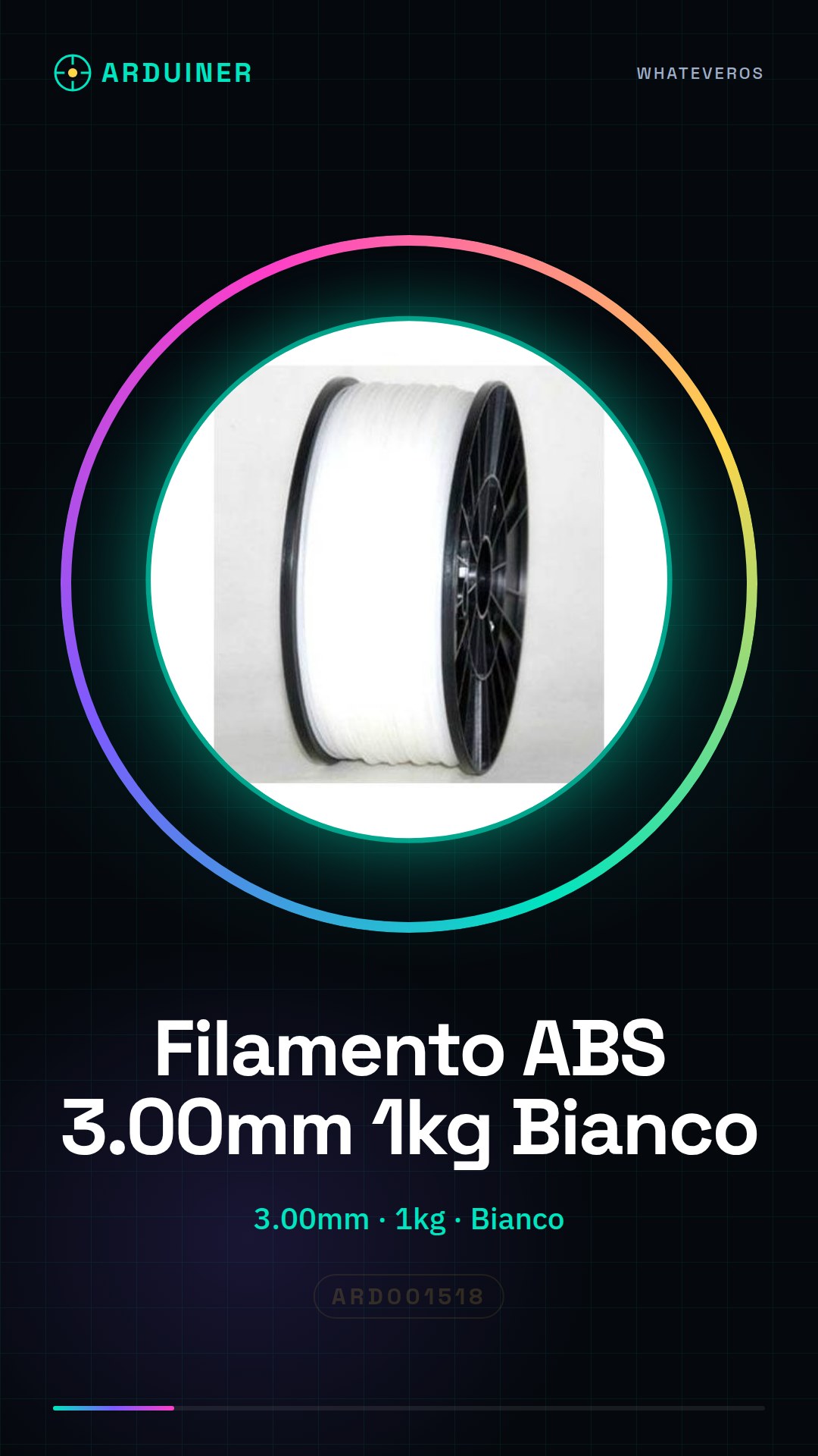 Filament ABS 3.00mm 1kg – Blanc – Haute Qualité pour Imprimantes 3D (MakerBot, Ultimaker, Prusa, RepRap)