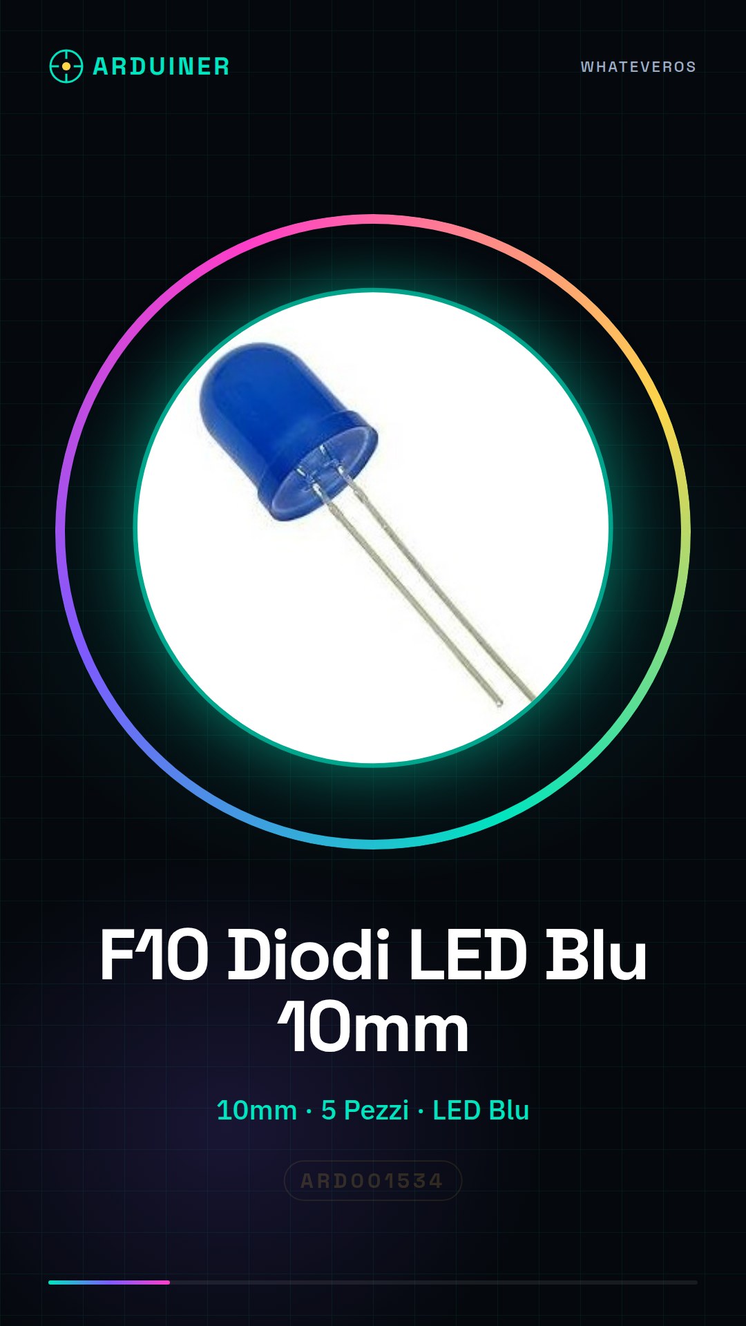 5 Pièces Diodes LED Bleu F10 10mm