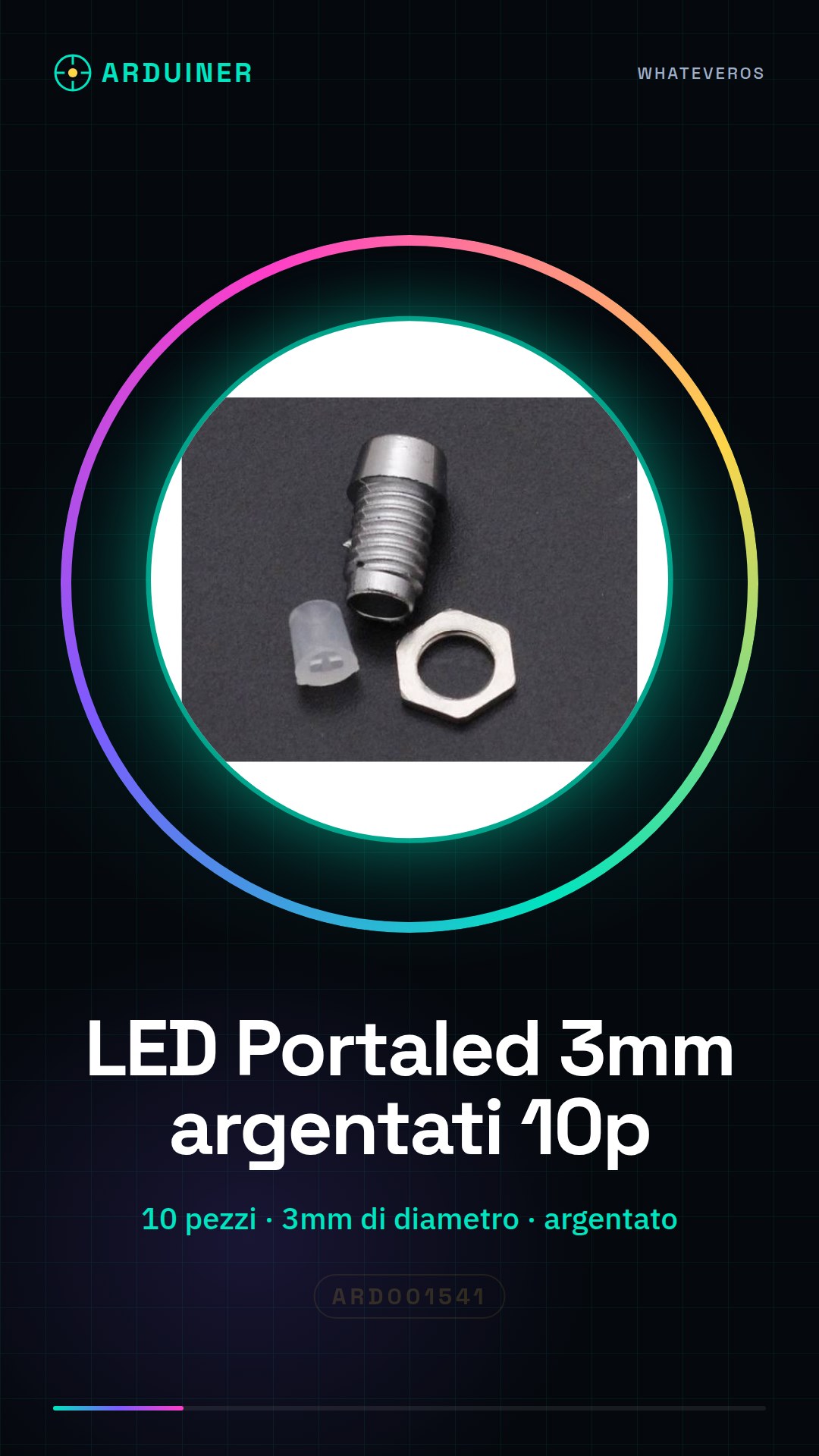 10 LED Porte-à-3mm en plastique argentée F3