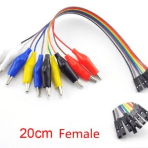 Clip a coccodrillo Cavo di salto 10 pin Femmina a doppia estremità Cavo di prova a clip a coccodrillo Cavo per ponticello eclettico da 20 cm per connessione fai-da-te