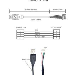 Da USB A a PHR-4 XH2.54 50CM
