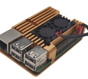 Gold Colors , Raspberry PI 3 B+ Big Aluminum Heatsink With Duan Fan