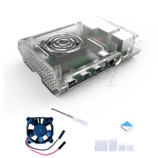 clear ABS Case for Raspberry Pi 4, with Cooling Fan, screwdriver and heatsink