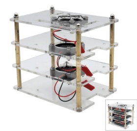 Raspberry Pi 4/3B+/3B/2B Stackable Shell Compatible Fan Multilayer Custom V36 (6 layers)