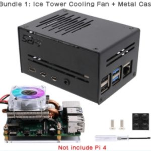 Raspberry Pi 4 Metal Case for Raspberry Pi 4 &amp, Raspberry Pi Horizontal ICE Tower Cooler / CPU Cooling Fan
