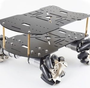 Double layer 4WD 80mm Mecanum Wheel RC Robot Car Chassis with DC 12V Encoder Motor for Arduino Raspberry Pi DIY Project STEM Toy