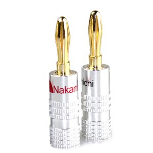 Connettore a banana da 4 mm placcato oro con bloccaggio a vite per connettori per altoparlanti jack audio nero e rosso