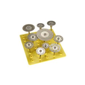 10 fette di diamante montate, sezione di vetro