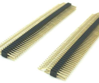 Due pezzi di passo 2,54 mm perno SMD in pasta stesa con toppa orizzontale e 40 pin maschio a testata. SKU ARD0010882. Disponi