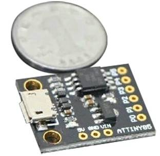 Scheda di sviluppo microcontrollore ATTINY85 per Arduino con connettore mini USB. Prodotto disponibile su preorder e attualme