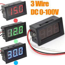 **Alt-text per SEO/accessibilità:** "Voltmetro rosso da DC0-100V con display LED e 3 fili. Pannello di tensione eletttronico,