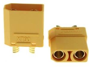 Connettori XT90 Maschio-Femmina per batterie Lipo, idealmente utilizzati in modellismo RC. SKU ARD0011488. Questa descrizione