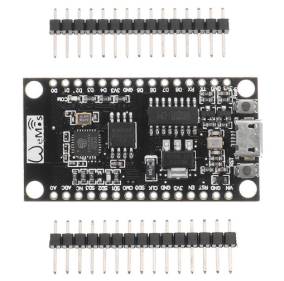 **Alt-text per SEO/accessibilità:** "Modulo Wemos NodeMCU V3 con interfacce Lua e Wi-Fi, 340 KB Flash e 32 MB RAM. Per proget